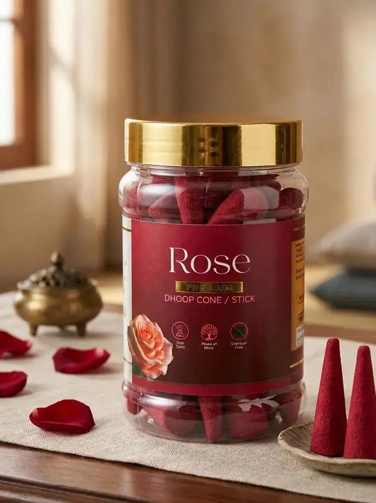 Vaigai Rose Dhoop Cone Jar