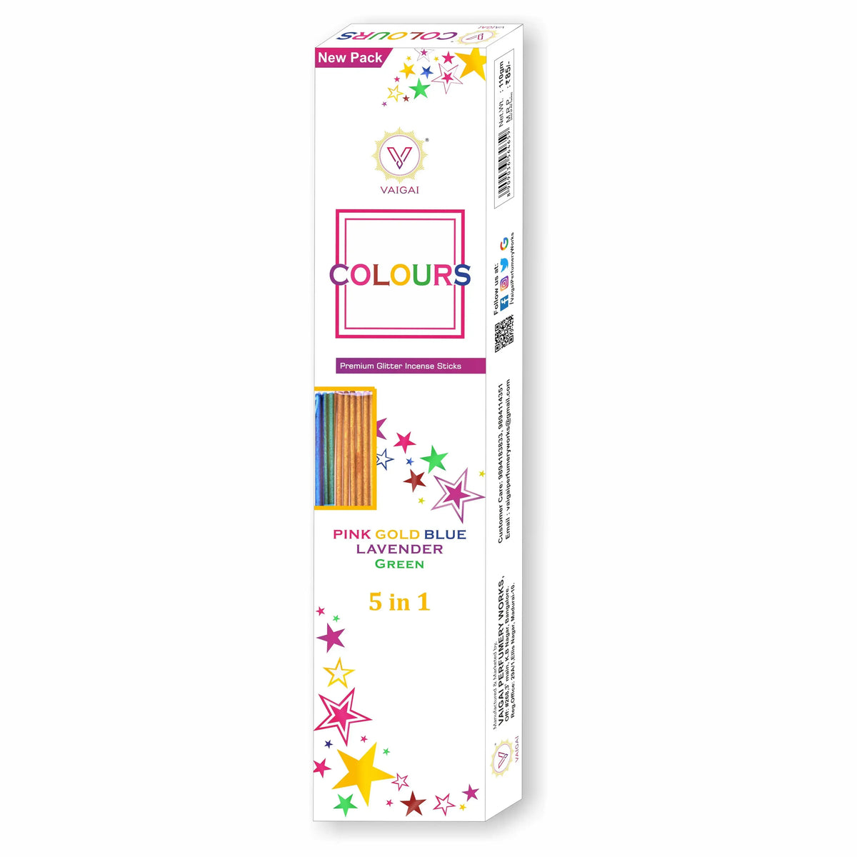 Vaigai Colours 5in1 Premium Metallic Agarbatti