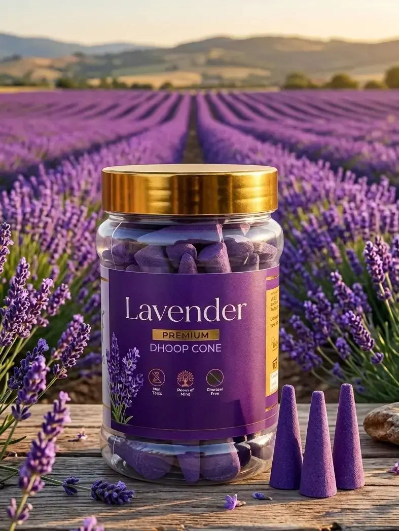 Vaigai Lavender Dhoop Cone Jar