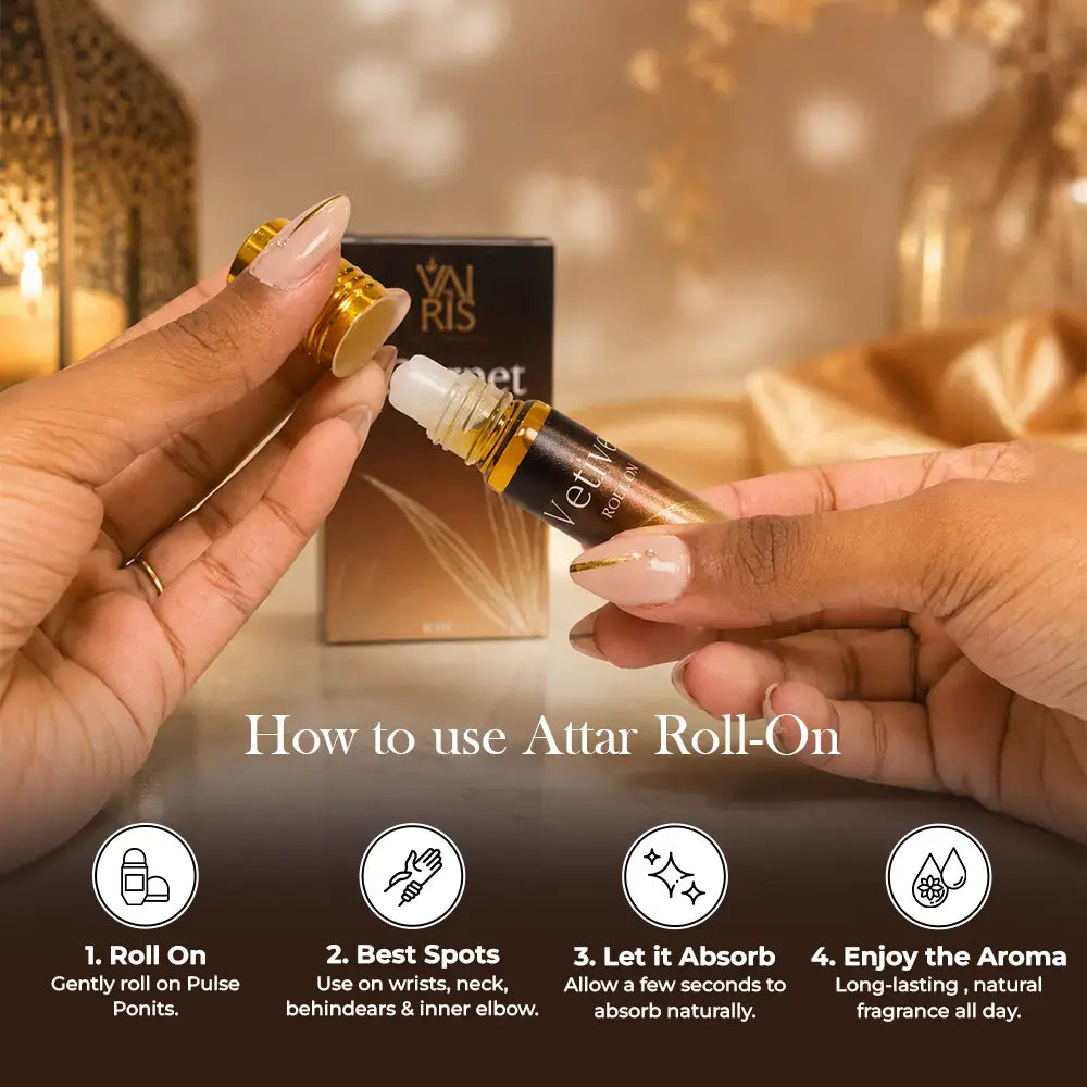 6ml Vettiver Attar Vairis Rollon Perfume - 2
