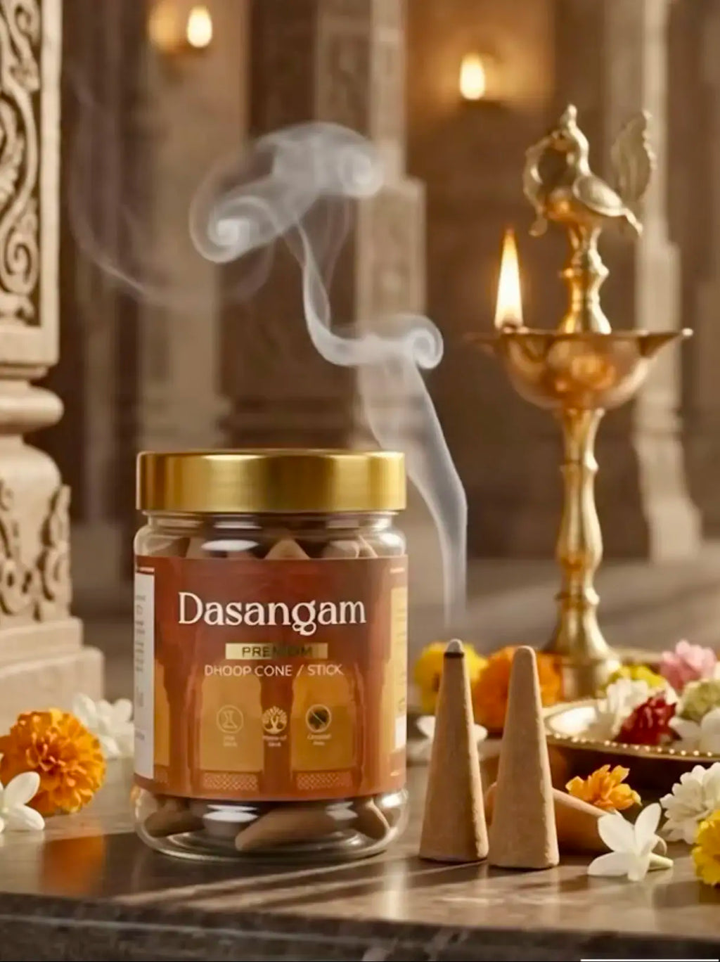 Vaigai Dasangam Dhoop Cone Jar