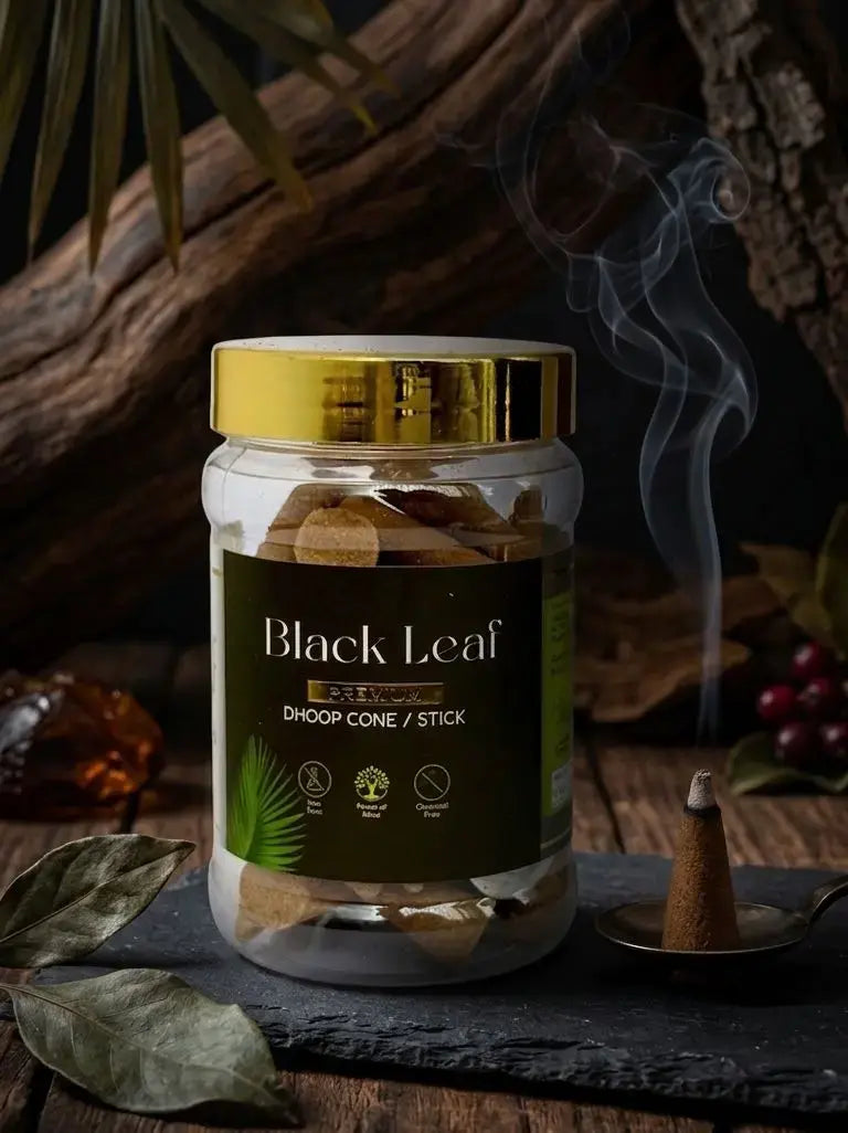 Vaigai Black Leaf Dhoop Cone Jar