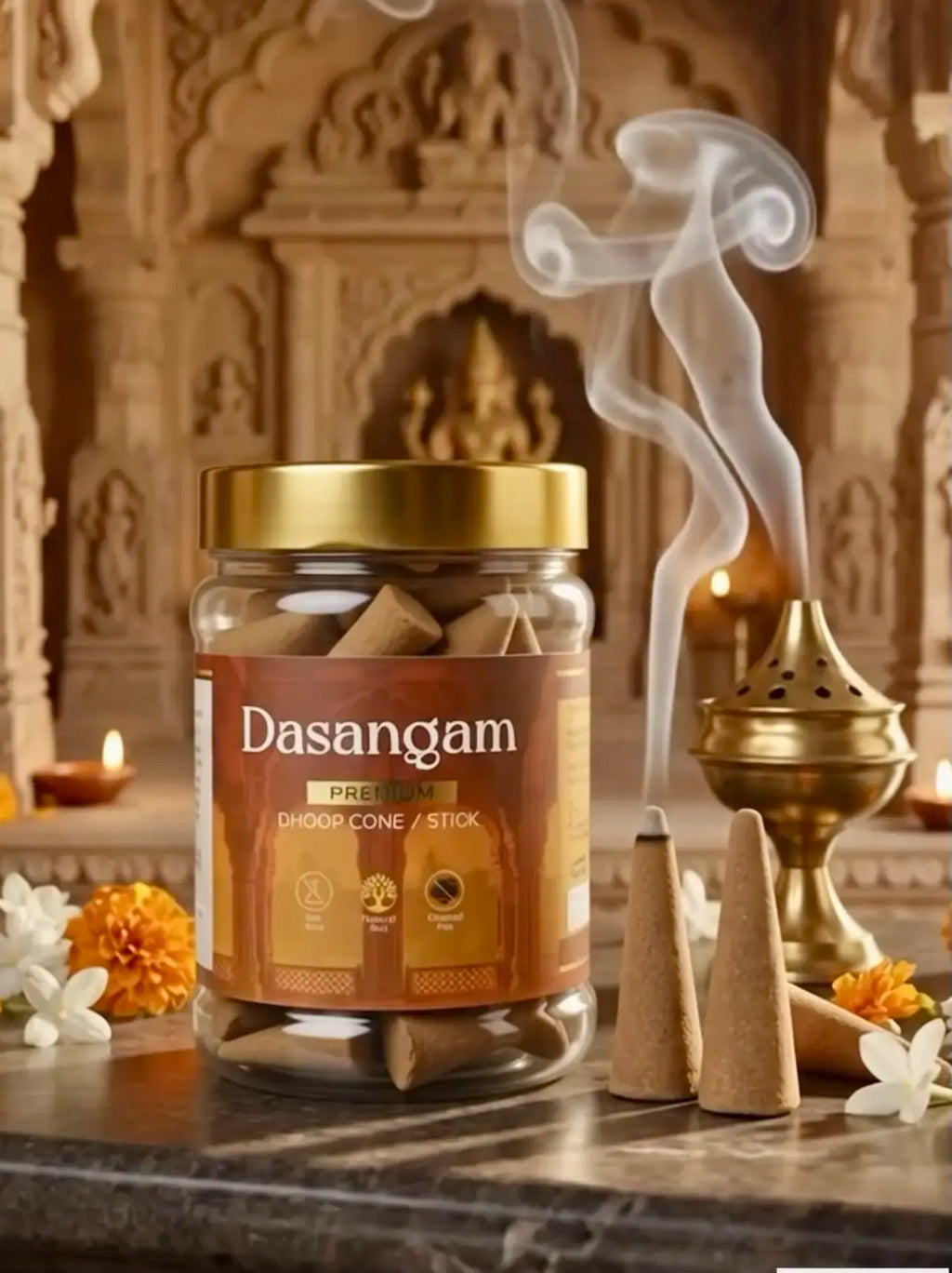 Vaigai Dasangam Dhoop Cone Jar