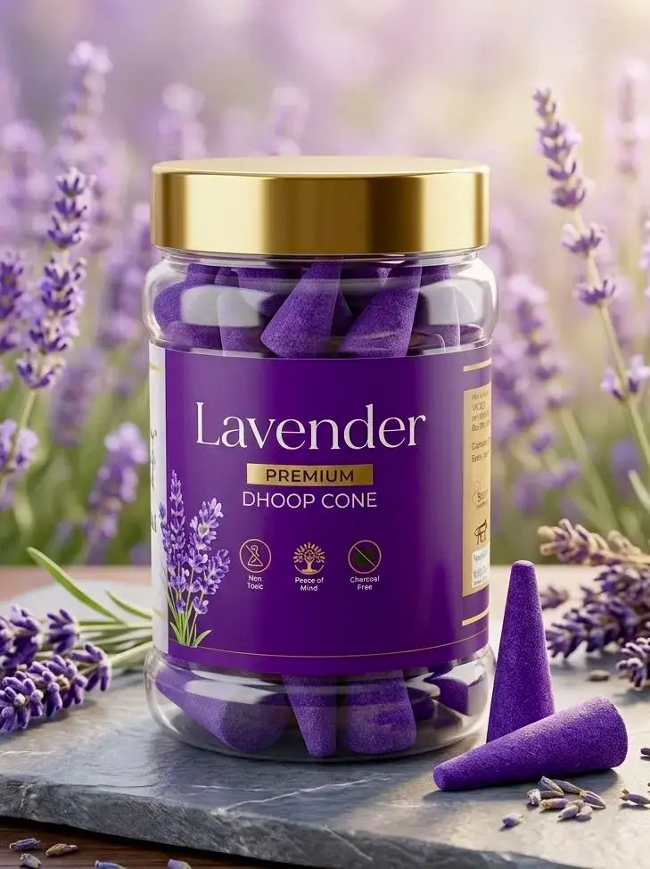 Vaigai Lavender Dhoop Cone Jar