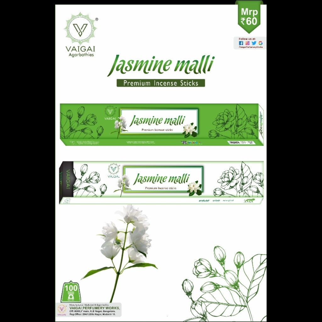 Vaigai Jasmine Malli Agarbatti pack