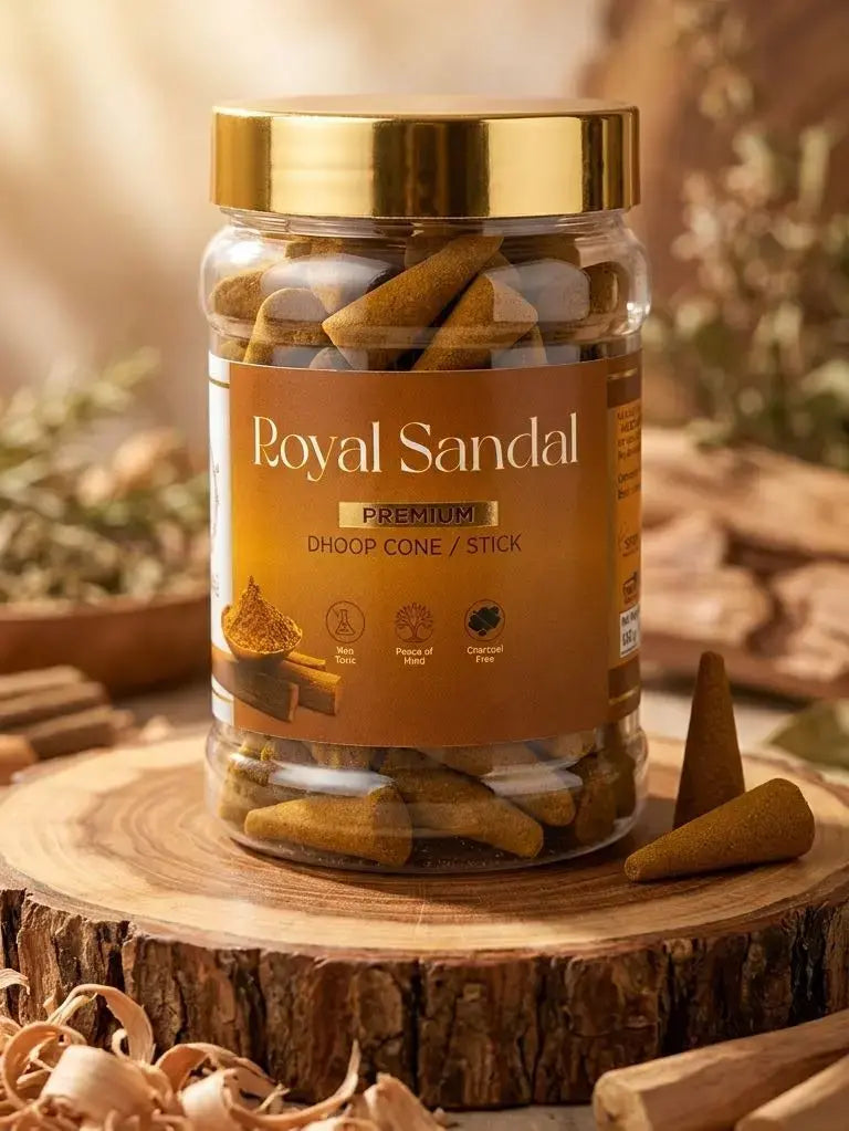 Vaigai Royal Sandal Dhoop Cone Jar