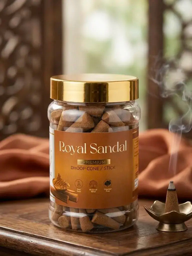 Vaigai Royal Sandal Dhoop Cone Jar